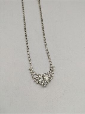 Vintage Vendome  Silver-Plated Crystal Necklace - Elegant Statement